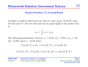 Homework Solution: Investment Science