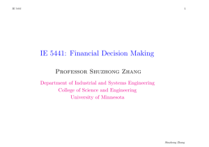 IE 5441: Financial Decision Making