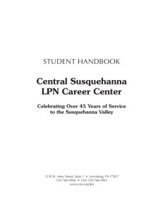 Central Susquehanna LPN Career Center Student Handbook