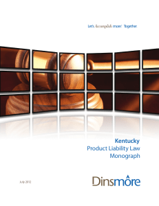 Kentucky Products Liability Monograph