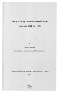 George Canning and the Concert of Europe, September 1822