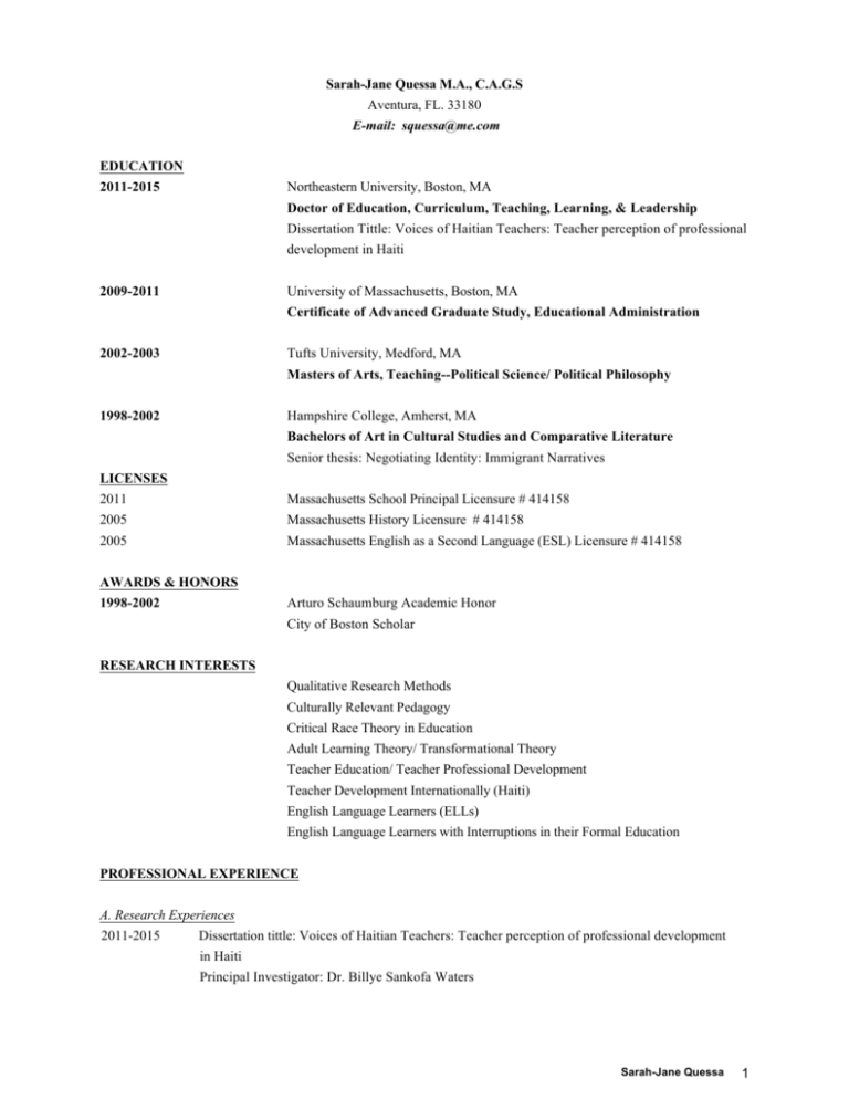 university of miami resume