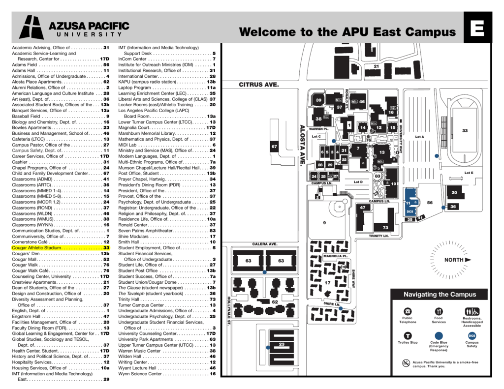 Azusa Pacific University Campus Map Map My XXX