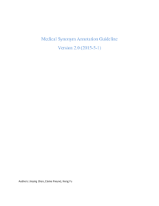 Medical Synonym Annotation Guideline Version 2.0 (2015-5-1)