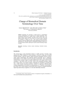 Change of Biomedical Domain Terminology Over Time