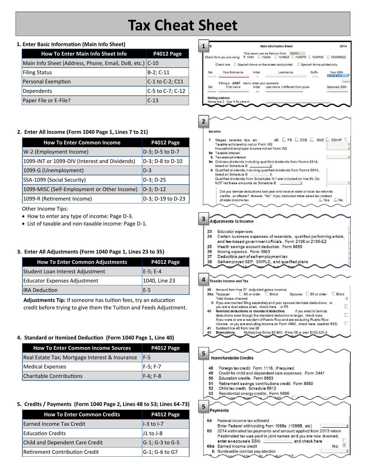 Tax Cheat Sheet Free Tax Campaign