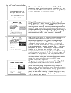 Oral and Fomite Transmission-Beef