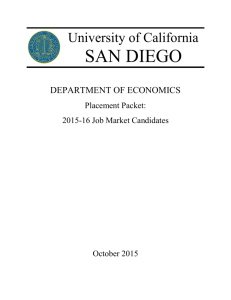 SAN DIEGO - UC San Diego Department of Economics