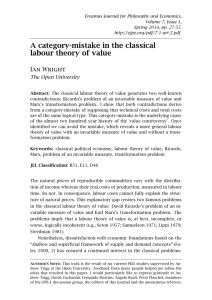 A category-mistake in the classical labour theory of value