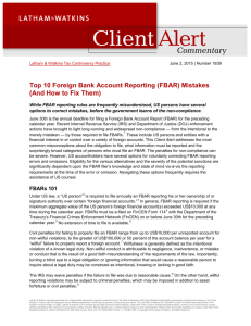 Top 10 Foreign Bank Account Reporting (FBAR) Mistakes