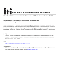 Consumer Responses to Discontinuance of Favorite Products: An
