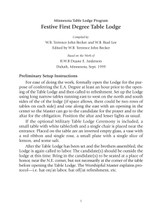 Festive First Degree Table Lodge
