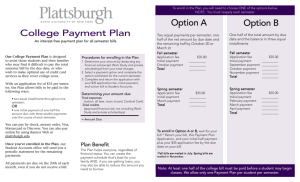 College Payment Plan Option B Option A