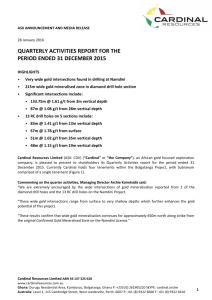 Quarterly Activities and Cashflow Report