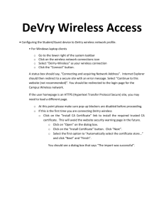 DeVry Wireless Network