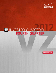 Verizon Investor Quarterly: Fourth Quarter 2012