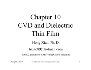 Chapter 10 CVD and Dielectric Thin Film