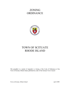 ZONING ORDINANCE TOWN OF SCITUATE RHODE ISLAND