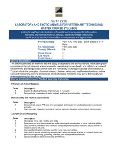 vett 2210 laboratory and exotic animals for veterinary technicians