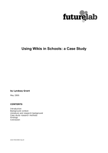 Using Wikis in Schools: a Case Study