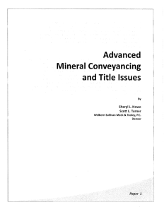 Advanced Mineral Conveyancing - Welborn Sullivan Meck & Tooley