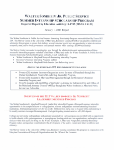 walter sondheim jr. public service summer internship scholarship