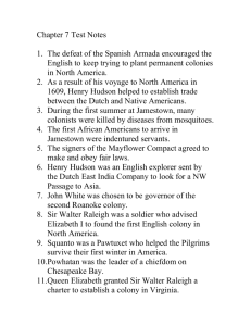 Chapter 7 Test Notes 1. The defeat of the Spanish Armada