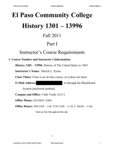 El Paso Community College History 1301 – 13996