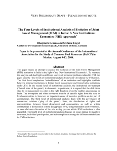 The Four Levels of Institutional Analysis of Evolution of Joint Forest