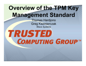 Overview of the TPM Key Management Standard