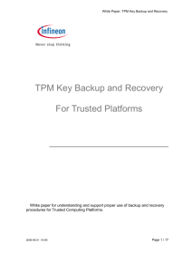 TPM Key Backup and Recovery For Trusted Platforms