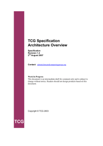 TCG Specification Architecture Overview