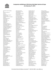 Companies exhibiting at 2016 Dairy-Deli-Bake Seminar