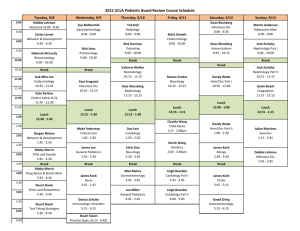 2015 UCLA Pediatric Board Review Course Schedule