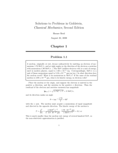 Solutions to Problems in Goldstein, Classical Mechanics, Second