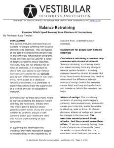 Balance Retraining - Vestibular Disorders Association