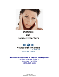 Dizziness and Balance Disorders - NeuroSensory Center of Eastern