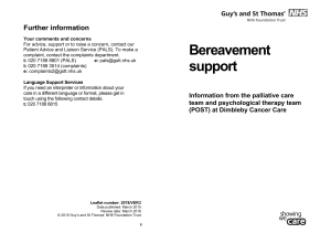 Bereavement support - Guy's and St Thomas' NHS Foundation Trust