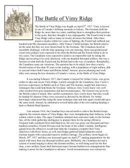 Narrative Essay Topics For High School Students Vimy Ridge Essay Final With Pic Buy Essay Paper also Sample Of Synthesis Essay Battle Of Vimy Ridge April Political Science Essay Topics