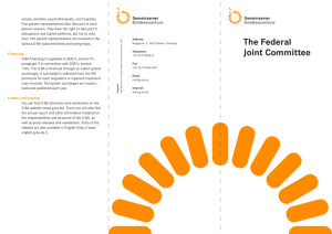 The Federal Joint Committee - Flyer