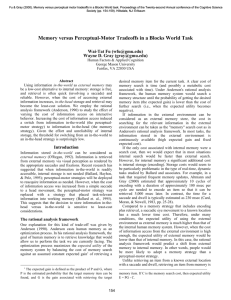 Memory versus Perceptual-Motor Tradeoffs in a Blocks World Task