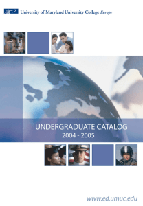 UMUC Europe Undergraduate Catalog 2004-2005