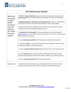 OPT STEM Extension Checklist - California State University, Fullerton