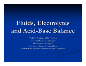 Fluids, Electrolytes and Acid