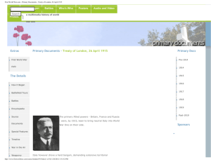 Primary Documents - Treaty of London, 26 April 1915