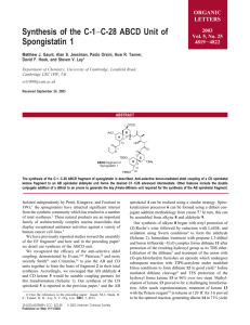 Synthesis of the C-1−C-28 ABCD Unit of Spongistatin 1