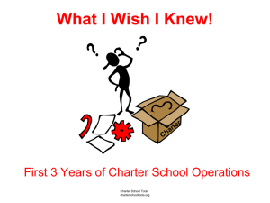 What I Wish I Knew! - Charter School Tools