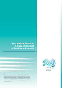 Good Medical Practice - Code of Conduct