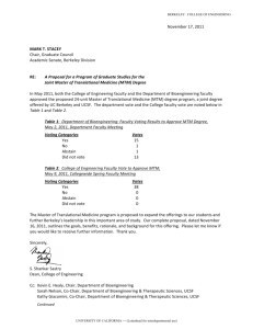 MTM transmittal letter - UCSF Academic Senate