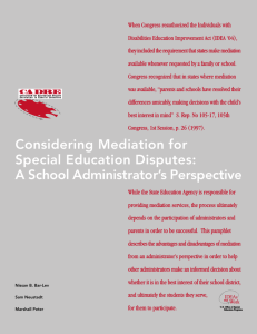 Considering Mediation for Special Education